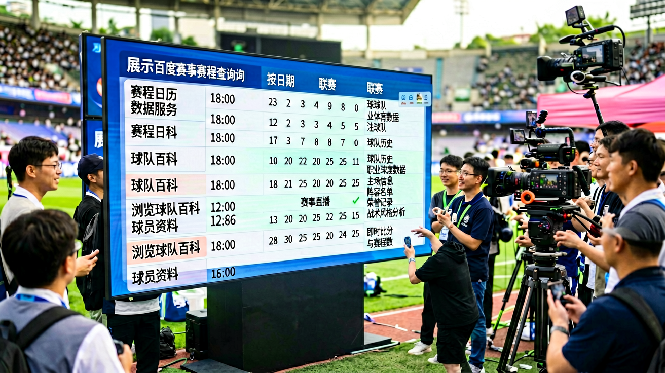 赛程日历界面展示多日赛事安排和比赛时间，体现百度赛事赛程查询的便捷性